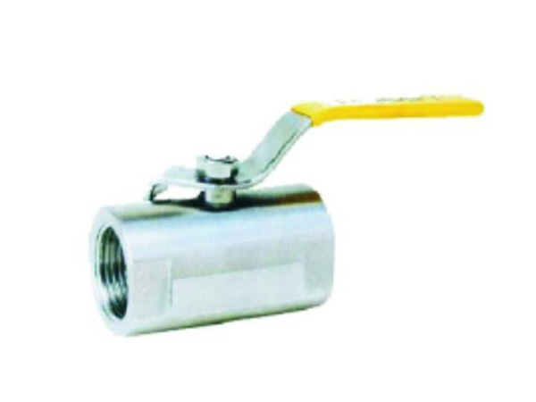 One-piece threaded reduced diameter ball valve