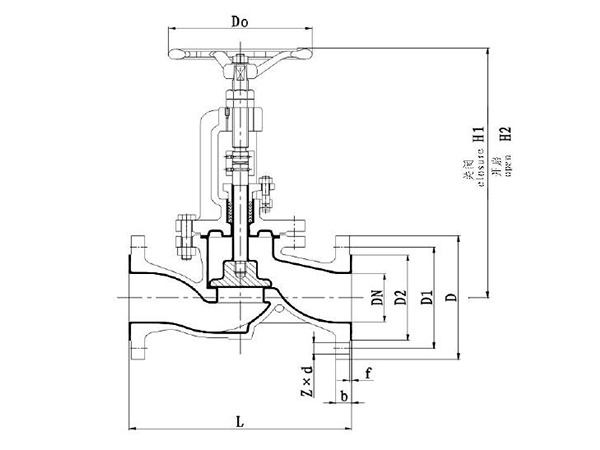 Steel housing-lined flanged globe valve
