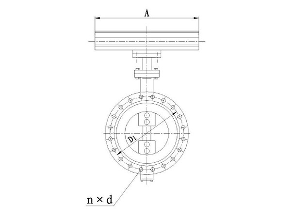Pneumatic series flange type soft seal butterfly valve