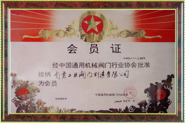 Member of China General Machinery Valve Industry Association